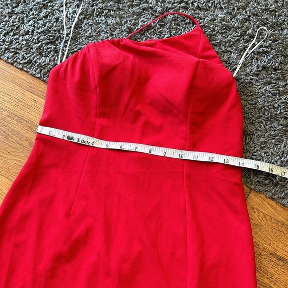NWOT Princess Polly Priya Red One Shoulder Strap Slit Mini Dress Size 8 - Picture 14 of 15